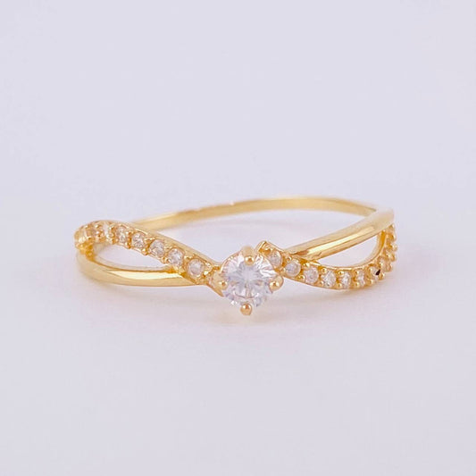 Solitaire Ring Infinite Ribbon 1.2g / T6 1/4 18K Yellow Gold
