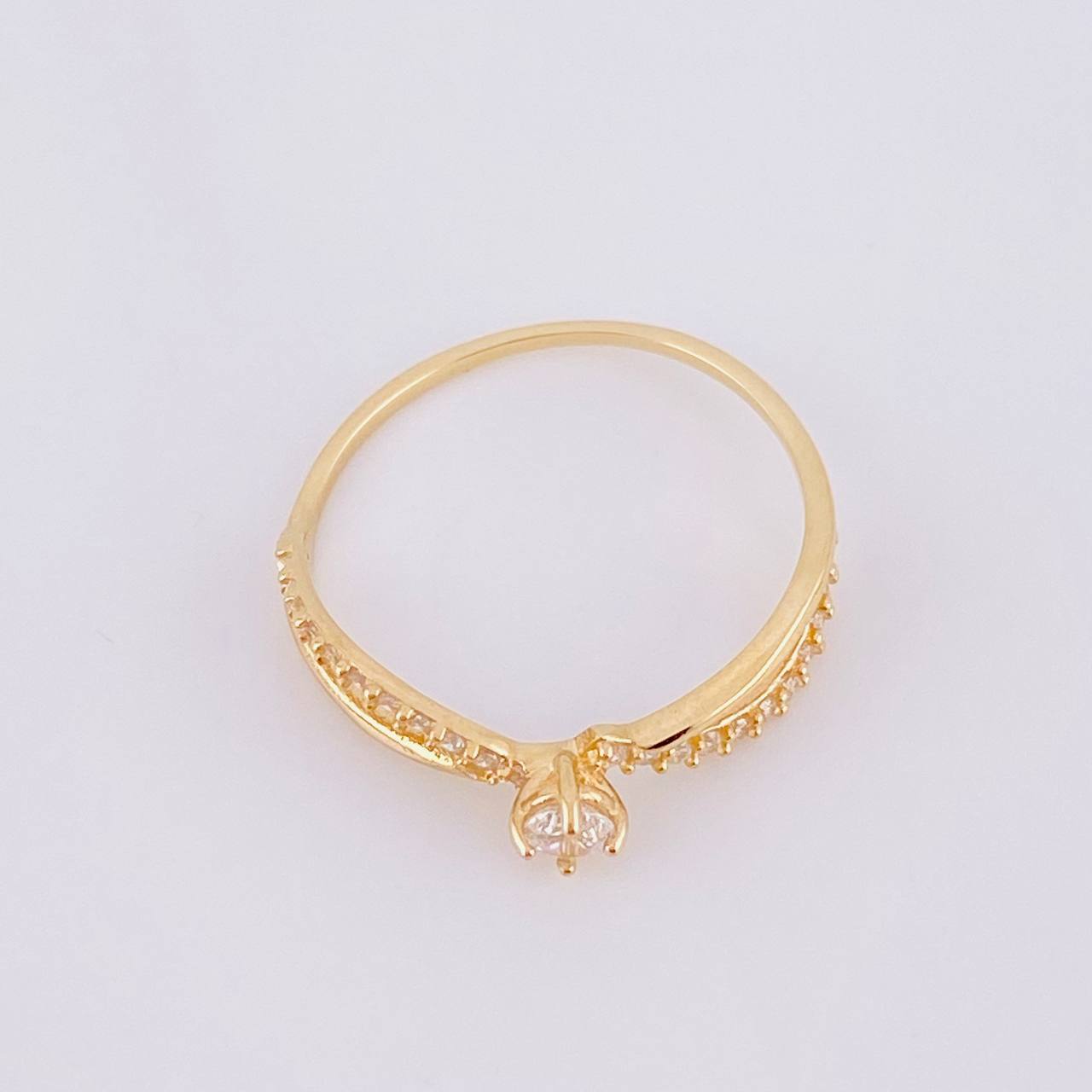 Solitaire Ring Infinite Ribbon 1.2g / T6 1/4 18K Yellow Gold