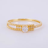 Solitaire Ring Half Channel Dense 1.25g / T5 3/4 18K Yellow Gold