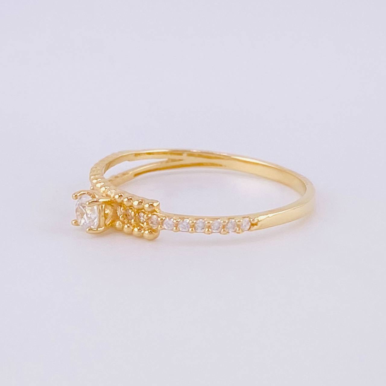 Solitaire Ring Half Channel Dense 1.25g / T5 3/4 18K Yellow Gold