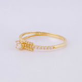 Solitaire Ring Half Channel Dense 1.25g / T5 3/4 18K Yellow Gold