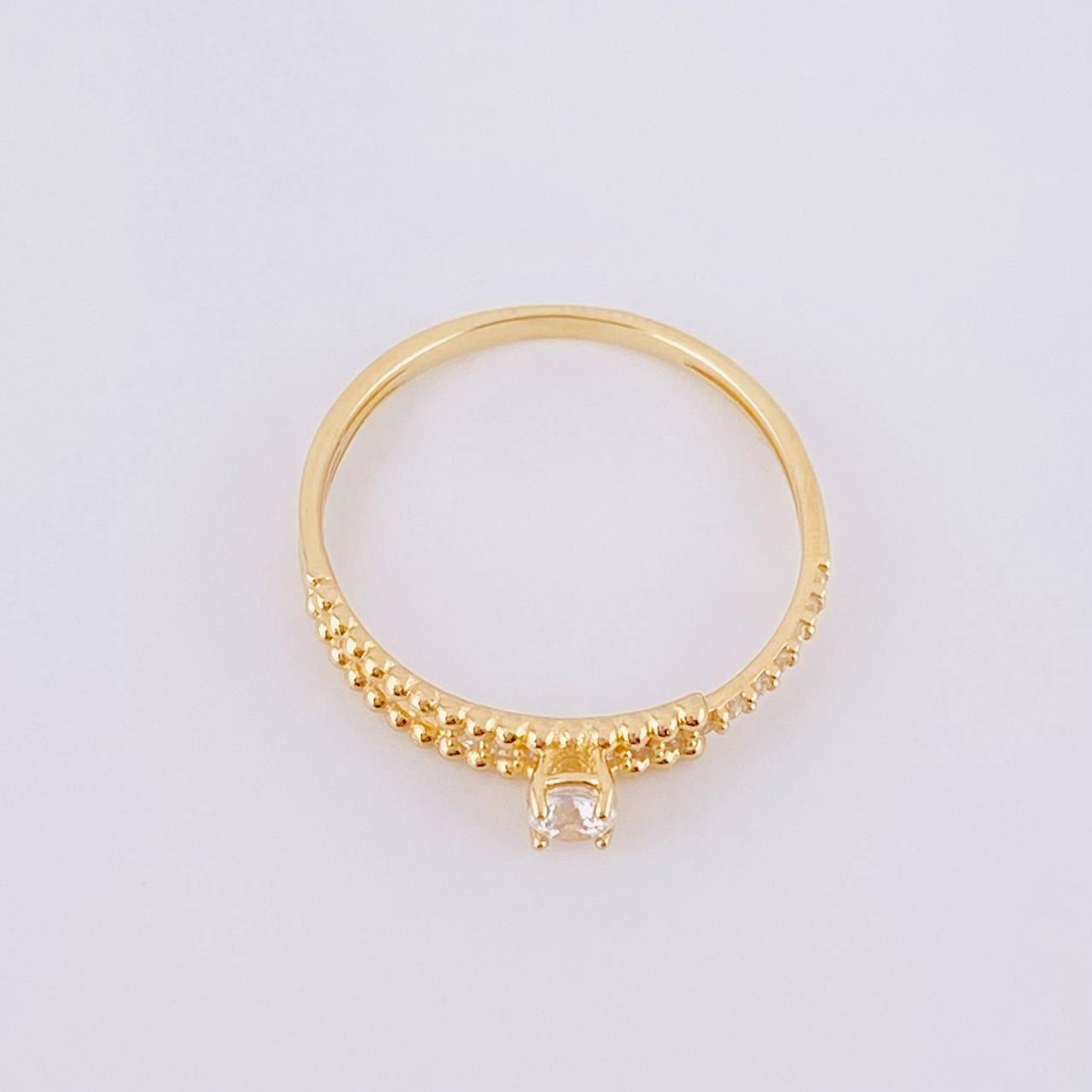 Solitaire Ring Half Channel Dense 1.25g / T5 3/4 18K Yellow Gold