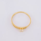 Solitaire Ring Half Channel Dense 1.25g / T5 3/4 18K Yellow Gold