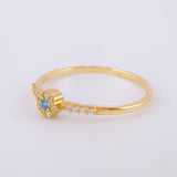 Dense Flower Ring 1.4g / T7 1/2 Yellow Gold 18K