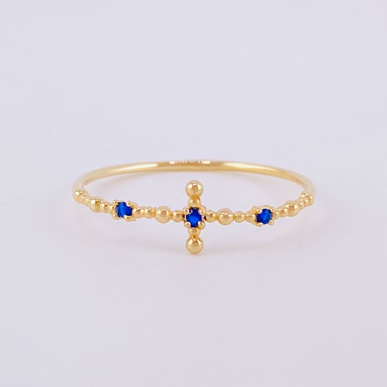 Sphere Cross Ring 0.7g / T7 1/4 Yellow Gold 18K