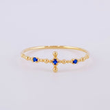 Sphere Cross Ring 0.7g / T7 1/4 Yellow Gold 18K