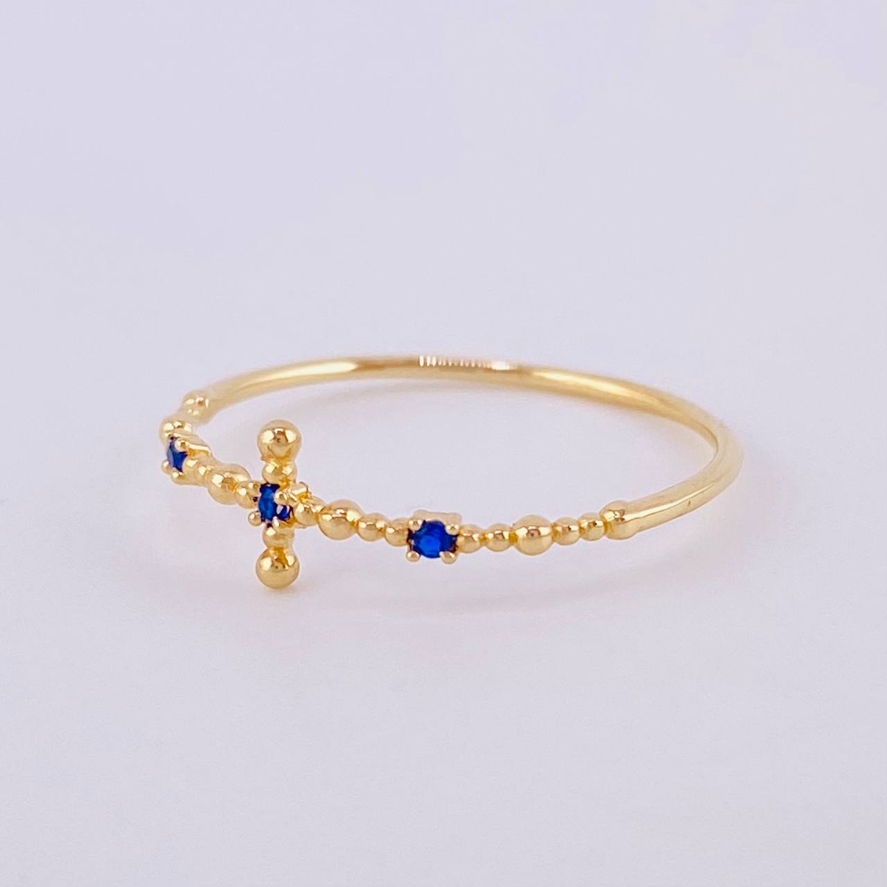 Sphere Cross Ring 0.7g / T7 1/4 Yellow Gold 18K