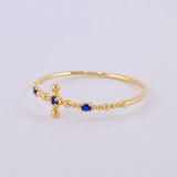 Sphere Cross Ring 0.7g / T7 1/4 Yellow Gold 18K