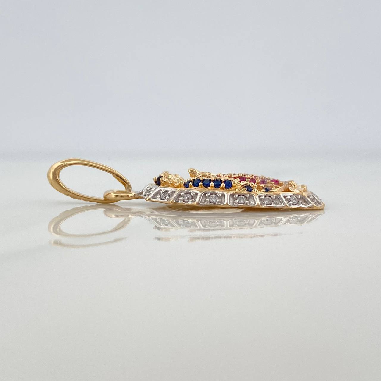 Dije Virgen De Guadalupe 4.25 g / 1 1/4 in Dos Oros Amarillo Blanco 18K