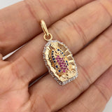 Dije Virgen De Guadalupe 4.25 g / 1 1/4 in Dos Oros Amarillo Blanco 18K