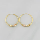 Candongas Trio Bolas 1.25g / 3/4 in Tres Oros 18K