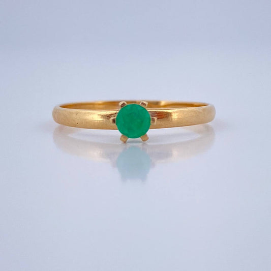 Anillo Solitario Garras Esmeralda 17Pts 1.5gr / T7 1/4 / Oro Amarillo 18K %