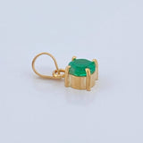 Round Emerald Pendant 43Pts 0.45gr / 1/2 in / 18K Yellow Gold %