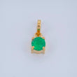 Round Emerald Pendant 43Pts 0.45gr / 1/2 in / 18K Yellow Gold %
