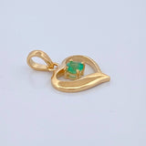Dije Corazon Esmeralda 17Pts 1gr / 3/4 in / Oro Amarillo 18K %