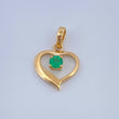 Dije Corazon Esmeralda 17Pts 1gr / 3/4 in / Oro Amarillo 18K %
