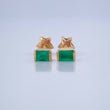 Topos Bisel Cuadrado Esmeraldas 10Pts 1.05gr / 4.35mm Oro Amarillo 18K %