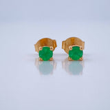 Topos Cuatro Garras Esmeraldas 10Pts 1.05gr / 3.6mm Oro Amarillo 18K %