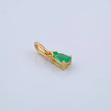 Dije Lagrima Esmeralda 60Pts 0.45gr / 1/2 in / Oro Amarillo 18K %