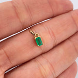 Dije Rectangular Esmeralda 60Pts 0.5gr / 1/2 in / Oro Amarillo 18K %