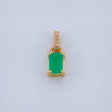 Dije Rectangular Esmeralda 60Pts 0.5gr / 1/2 in / Oro Amarillo 18K %