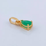 Dije Gota Esmeralda 60Pts 0.5gr / 1/2 in / Oro Amarillo 18K %