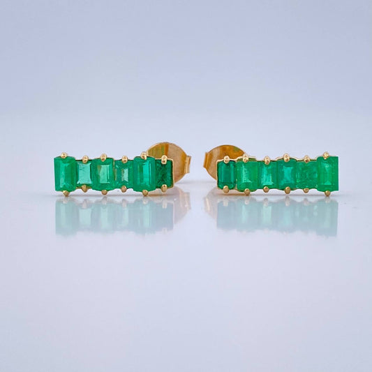 Topos Rectangulos Esmeraldas 80Pts 1.8gr / 4.74mm Oro Amarillo 18K %