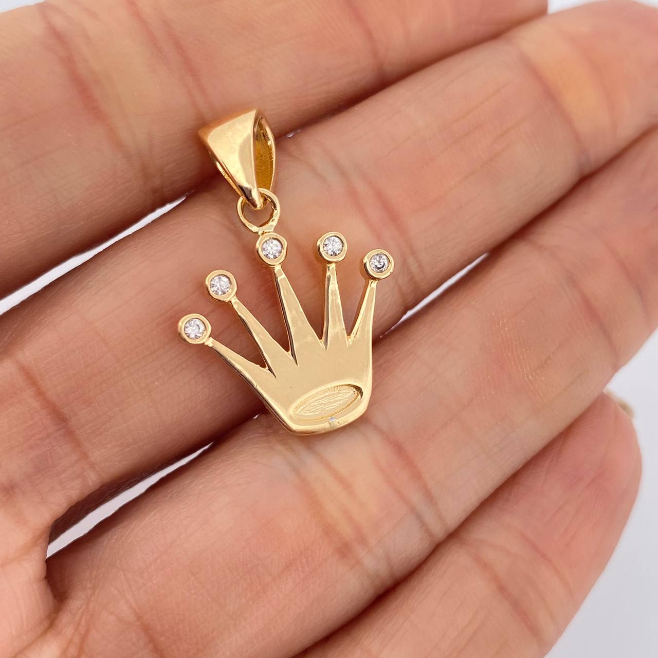 Dije Corona 3.1gr / 1 in / Oro Amarillo 18K &