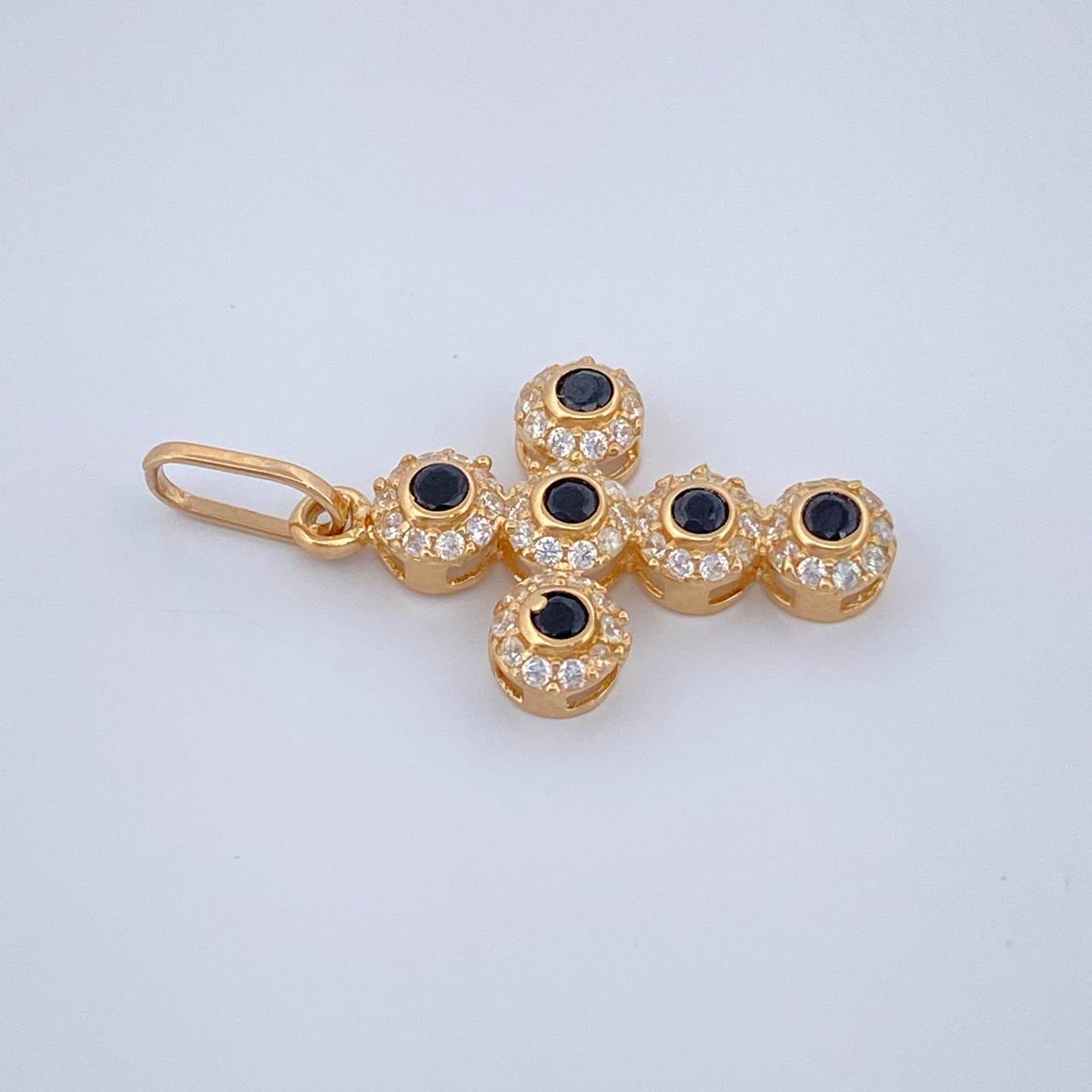 Dije Cruz Tupida 1.4gr / 1 in / Oro Amarillo 18K &