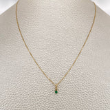 Set Veneciana + Halo Esmeralda 06pts 1.2gr / 19 3/4 in / 0.3mm Oro Amarillo 18K &