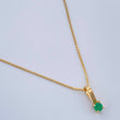 Set Veneciana + Halo Esmeralda 09pts 1.75gr / 19 3/4 in / 0.3mm Oro Amarillo 18K &