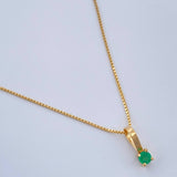 Set Veneciana + Halo Esmeralda 09pts 1.75gr / 19 3/4 in / 0.3mm Oro Amarillo 18K &