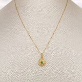 Set Veneciana + Girasol Esmeralda 07pts 1.55gr / 19 3/4 in / 0.3mm Oro Amarillo 18K &