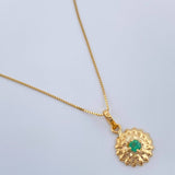 Set Veneciana + Girasol Esmeralda 07pts 1.55gr / 19 3/4 in / 0.3mm Oro Amarillo 18K &