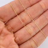 Set Veneciana + Halo Esmeralda 06pts 1.2gr / 19 3/4 in / 0.3mm Oro Amarillo 18K &