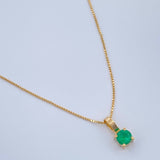 Set Veneciana + Halo Esmeralda 18pts 1.3gr / 19 3/4 in / 0.3mm Oro Amarillo 18K &