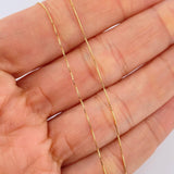 Set Veneciana + Cruz Plana Esmeralda 05pts 1.4gr / 19 3/4 in / 0.3mm Oro Amarillo 18K &