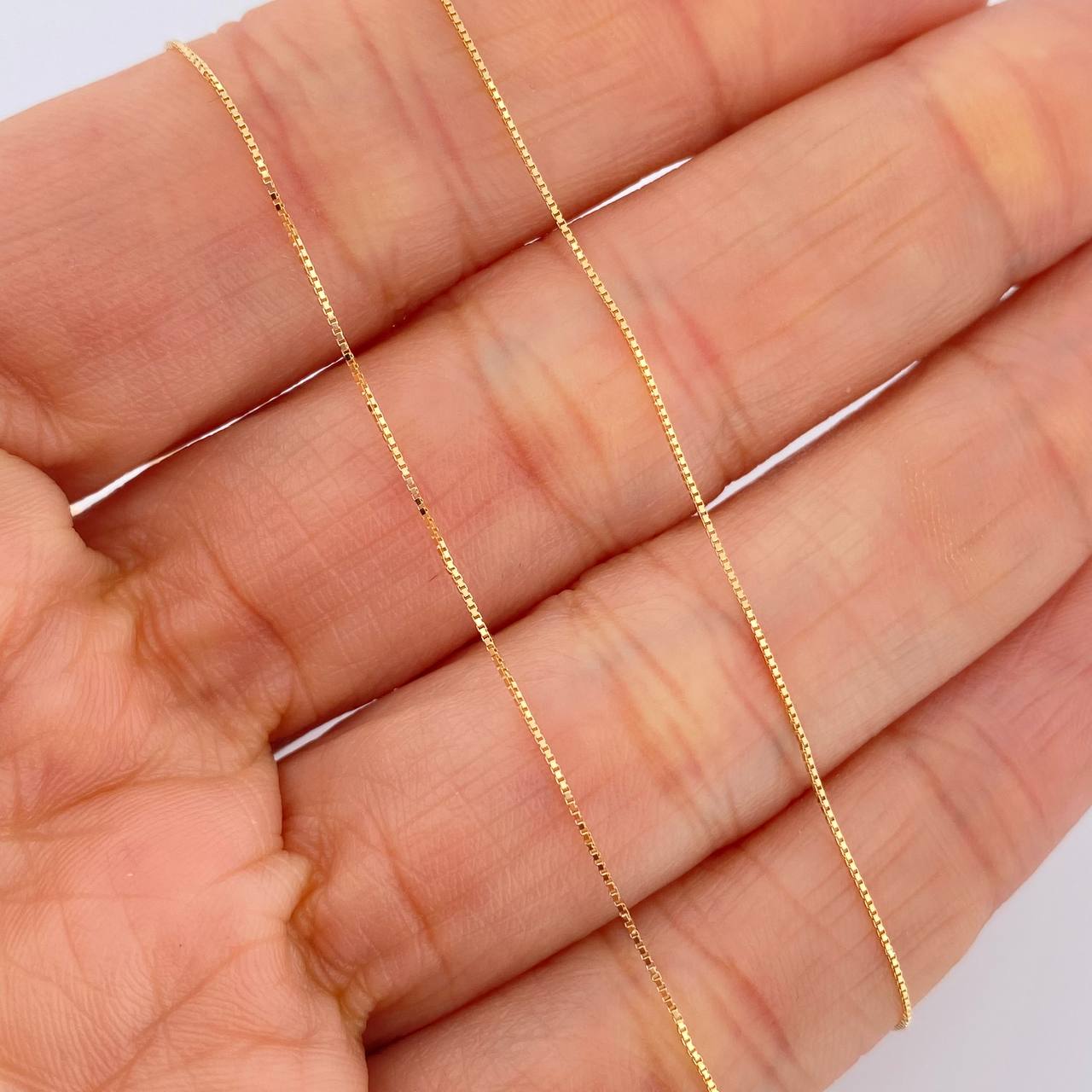 Set Veneciana + Halo Esmeralda 10pts 1.2gr / in / 0.3mm Oro Amarillo 18K &