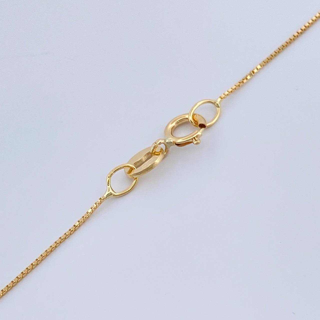 Set Veneciana + Halo Esmeralda 10pts 1.2gr / in / 0.3mm Oro Amarillo 18K &