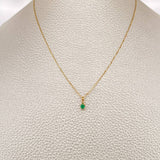 Set Veneciana + Halo Esmeralda 07pts 1.15gr / 19 3/4 in / 0.3mm Oro Amarillo 18K &