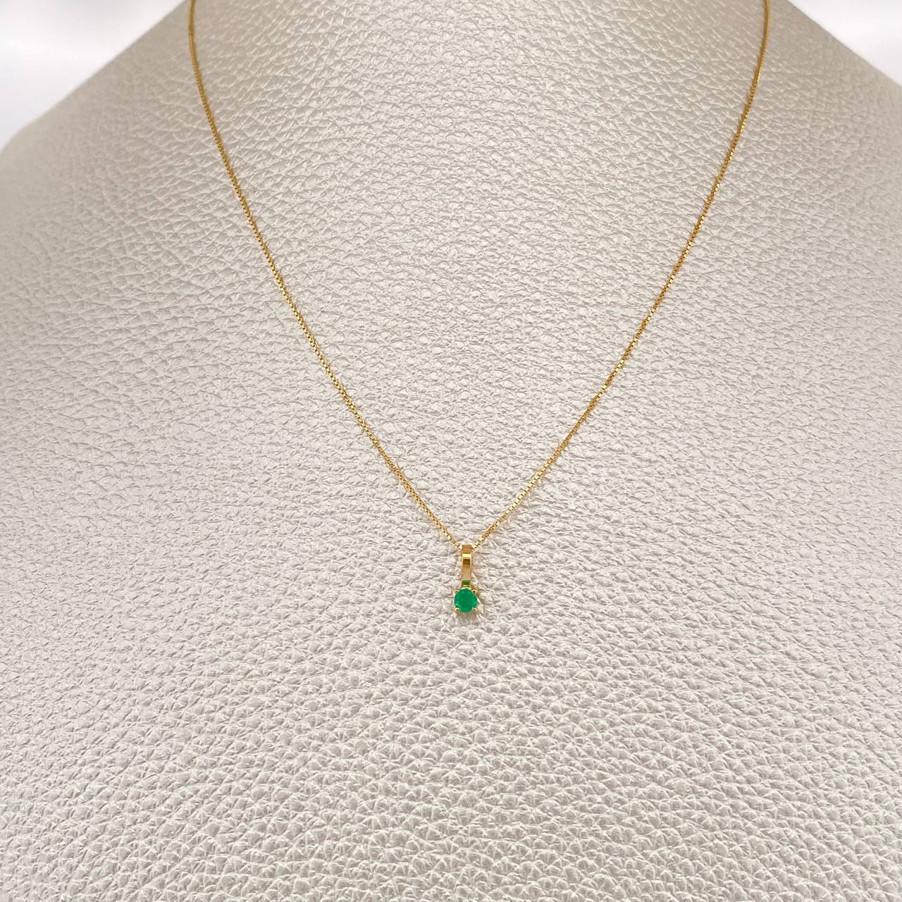 Set Veneciana + Halo Esmeralda 10pts 1.2gr / in / 0.3mm Oro Amarillo 18K &