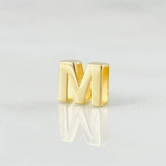 Herraje Letra M 0.4gr / 1/4 in / Oro Amarillo 18K