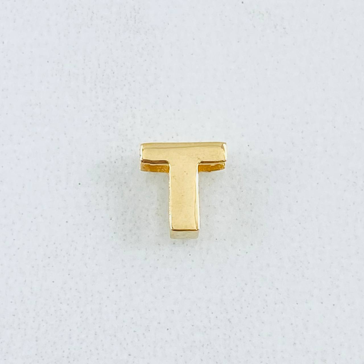 Herraje Letra T 0.25gr / 1/4 in / Oro Amarillo 18K