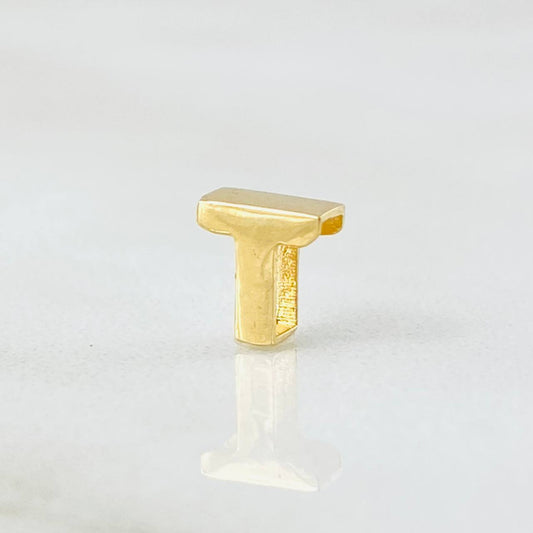 Herraje Letra T 0.25gr / 1/4 in / Oro Amarillo 18K