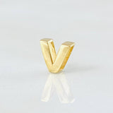 Herraje Letra V 0.3gr / 1/4 in / Oro Amarillo 18K