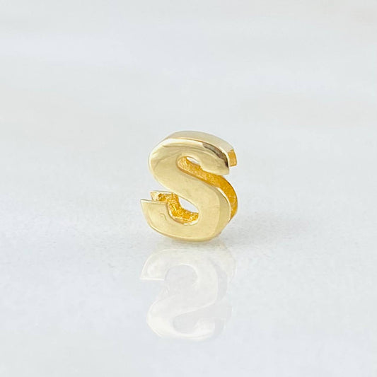 Herraje Letra S 0.3gr / 1/4 in / Oro Amarillo 18K