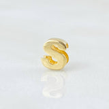 Herraje Letra S 0.3gr / 1/4 in / Oro Amarillo 18K