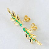 Topos Hojas de Muerdago Esmeraldas 30pts 2.6gr / Oro Amarillo 18K ©
