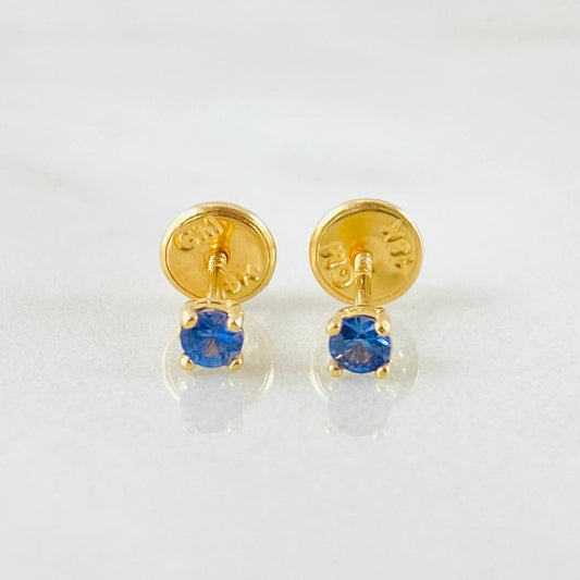Topos Piedra Cuatro Garras Zafiros 15pts 0.6gr / Oro Amarillo 18K ©