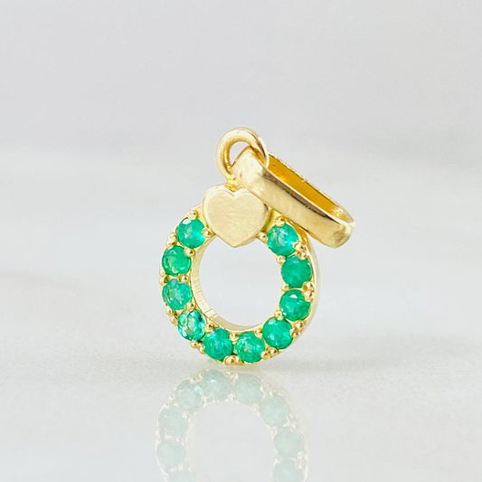 Pendant Heart Hoop Emeralds 20pts 1gr / 0.8in / 18K Gold ©